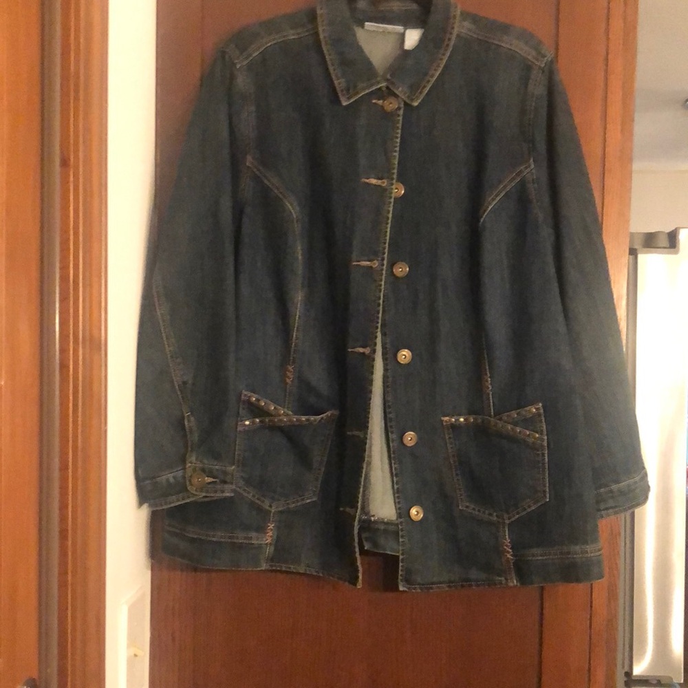 Jean jacket. Hip length. Stretch. 0X (16)